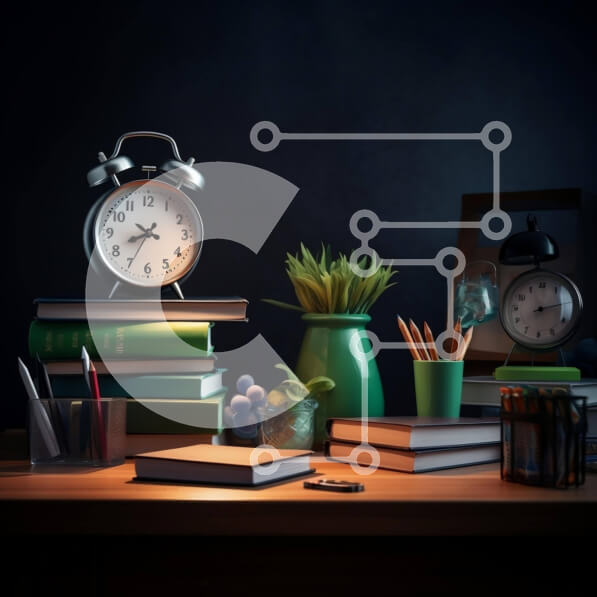 Intra Συλλεκτικό Ξύλινο Παζλ Plywood  4mm - Γραφείο με βιβλία, στυλό και ξυπνητήρι Σε Ξύλινο Κουτί - Διαστάσεις Puzzle: 10x10 cm – 25 κομμάτια