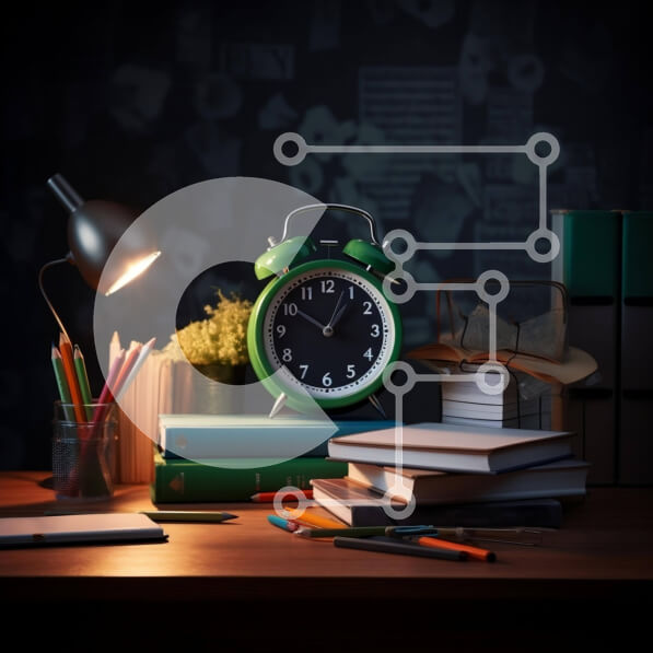 Intra Συλλεκτικό Ξύλινο Παζλ Plywood  4mm - Γραφείο με βιβλία και Ξυπνητήρι Σε Ξύλινο Κουτί - Διαστάσεις Puzzle: 10x10 cm – 25 κομμάτια