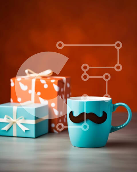 Intra Συλλεκτικό Ξύλινο Παζλ Plywood  4mm - Γιορτινά κουτιά δώρων και φλιτζάνια καφέ Σε Ξύλινο Κουτί - Διαστάσεις: 10x10 cm – 25 κομμάτια