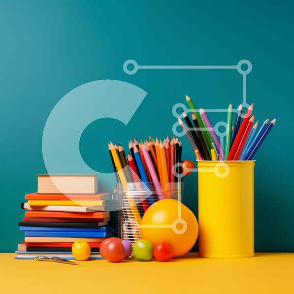 Intra Συλλεκτικό Ξύλινο Παζλ Plywood  4mm - Συλλογή σχολικών ειδών Σε Ξύλινο Κουτί - Διαστάσεις Puzzle: 10x10 cm – 25 κομμάτια