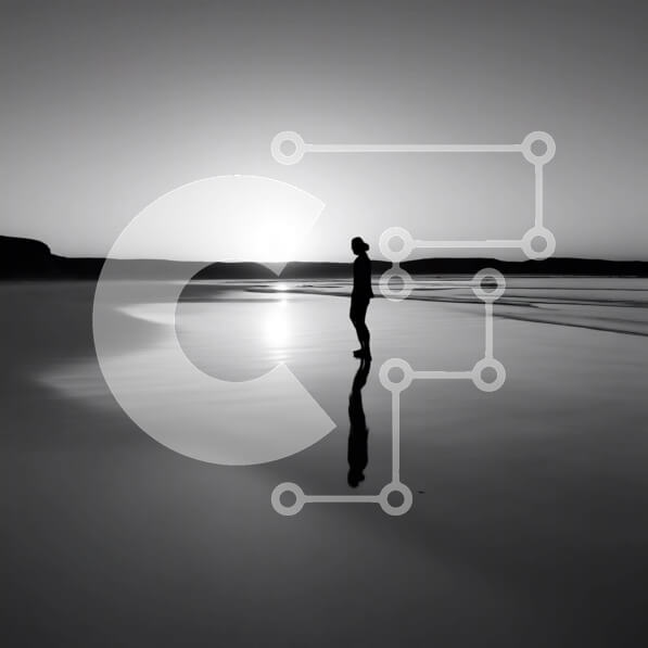 Intra Συλλεκτικό Ξύλινο Παζλ Plywood  4mm - Άτομο που στέκεται στο νερό στην παραλία κατά τη διάρκεια του ηλιοβασιλέματος Σε Ξύλινο Κουτί - Διαστάσεις: 10x10 cm – 25 κομμάτια