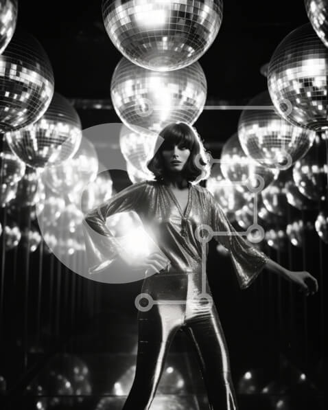 Intra Συλλεκτικό Ξύλινο Παζλ Plywood  4mm - Λαμπερό μοντέλο ανάμεσα σε μπάλες ντίσκο Σε Ξύλινο Κουτί - Διαστάσεις Puzzle: 10x10 cm – 25 κομμάτια