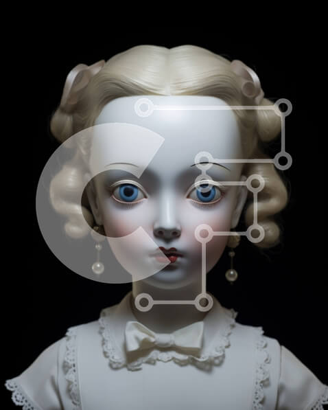 Intra Συλλεκτικό Ξύλινο Παζλ Plywood  4mm - Ασπρομάλλη κούκλα με μπλε μάτια Σε Ξύλινο Κουτί - Διαστάσεις: 10x10 cm – 25 κομμάτια