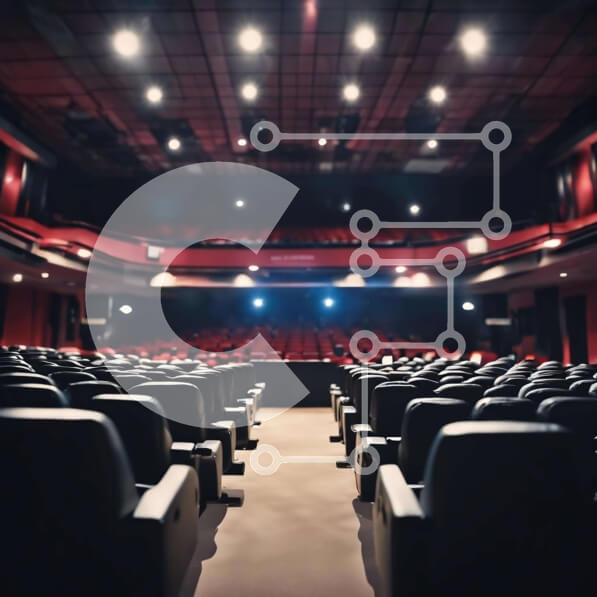 Intra Συλλεκτικό Ξύλινο Παζλ Plywood  4mm - Άδειο αμφιθέατρο με σειρές από μαύρες καρέκλες Σε Ξύλινο Κουτί - Διαστάσεις Puzzle: 10x10 cm – 25 κομμάτια