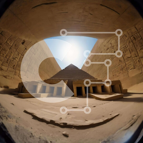 Intra Συλλεκτικό Ξύλινο Παζλ Plywood  4mm - Πανοραμική άποψη των πυραμίδων στη Γκίζα, Αίγυπτος Σε Ξύλινο Κουτί - Διαστάσεις Puzzle: 10x10 cm – 25 κομμάτια