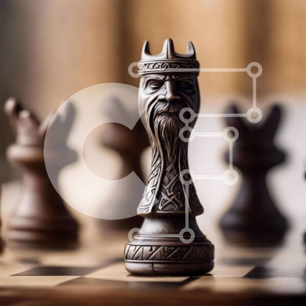 Intra Συλλεκτικό Ξύλινο Παζλ Plywood  4mm - Μαύρο κομμάτι σκακιού σε καρό πίνακα Σε Ξύλινο Κουτί - Διαστάσεις: 10x10 cm – 25 κομμάτια