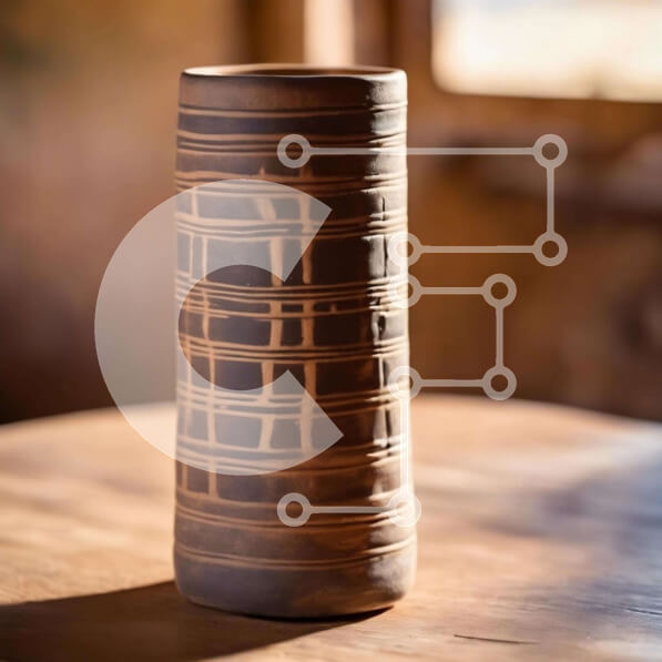 Intra Συλλεκτικό Ξύλινο Παζλ Plywood  4mm - Καφέ βάζο σε ξύλινο τραπέζι Σε Ξύλινο Κουτί - Διαστάσεις: 10x10 cm – 25 κομμάτια