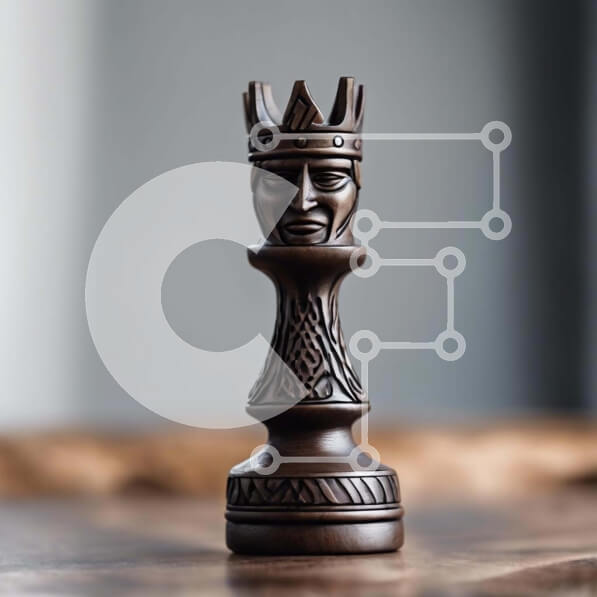 Intra Συλλεκτικό Ξύλινο Παζλ Plywood  4mm - Ξύλινο κομμάτι σκακιού σε ημιτελές τραπέζι Σε Ξύλινο Κουτί - Διαστάσεις: 10x10 cm – 25 κομμάτια