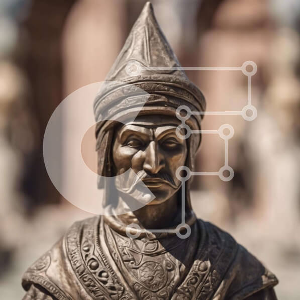 Intra Συλλεκτικό Ξύλινο Παζλ Plywood  4mm - Άγαλμα άνδρα με μεσαιωνική φορεσιά Σε Ξύλινο Κουτί - Διαστάσεις Puzzle: 10x10 cm – 25 κομμάτια