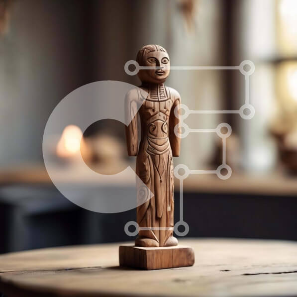 Intra Συλλεκτικό Ξύλινο Παζλ Plywood  4mm - Ξύλινο άγαλμα στο τραπέζι με κεριά Σε Ξύλινο Κουτί - Διαστάσεις: 10x10 cm – 25 κομμάτια