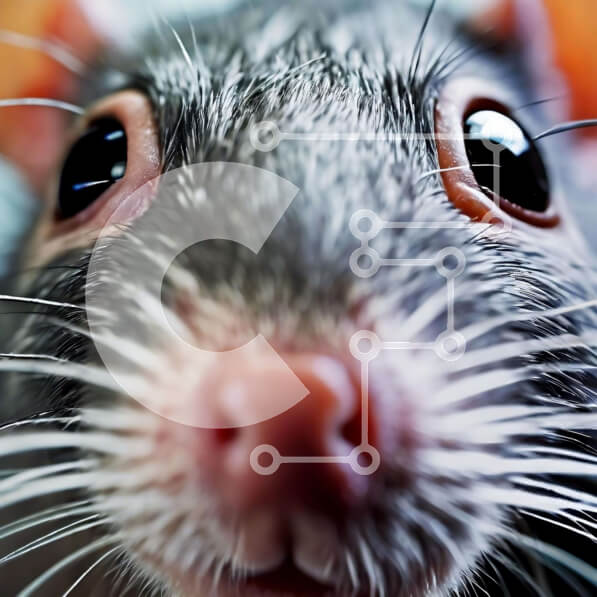 Intra Συλλεκτικό Ξύλινο Παζλ Plywood  4mm - Περίεργος γκρίζος αρουραίος που κοιτάζει επίμονα τον θεατή Σε Ξύλινο Κουτί - Διαστάσεις: 10x10 cm – 25 κομμάτια