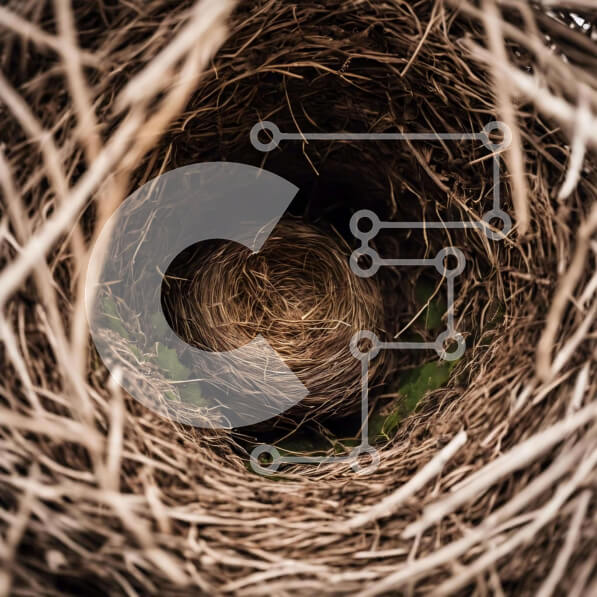 Intra Συλλεκτικό Ξύλινο Παζλ Plywood  4mm - Φωλιά πουλιών με σανό και χόρτα Σε Ξύλινο Κουτί - Διαστάσεις: 10x10 cm – 25 κομμάτια