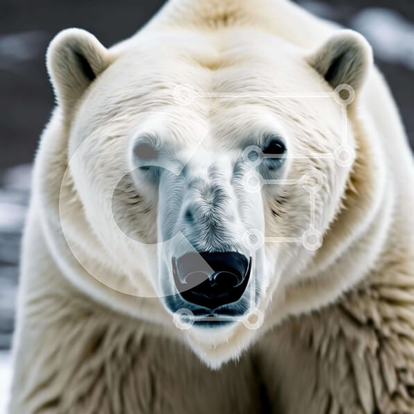 Intra Συλλεκτικό Ξύλινο Παζλ Plywood  4mm - Κοντινό πλάνο πολικής αρκούδας στο χιόνι Σε Ξύλινο Κουτί - Διαστάσεις: 10x10 cm – 25 κομμάτια