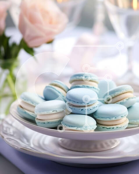 Σετ των 2 Intra Συλλεκτικό Ξύλινο Παζλ Plywood  4mm - Μπλε μακαρόν και κρασί στο τραπέζι με ροζ τριαντάφυλλα Σε Ξύλινο Κουτί - Διαστάσεις: 10x10 cm – 25 κομμάτια