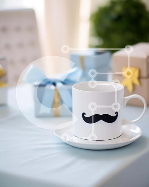 Intra Συλλεκτικό Ξύλινο Παζλ Plywood  4mm - Εορταστικό φλιτζάνι καφέ και κουτιά δώρων Σε Ξύλινο Κουτί - Διαστάσεις: 10x10 cm – 25 κομμάτια