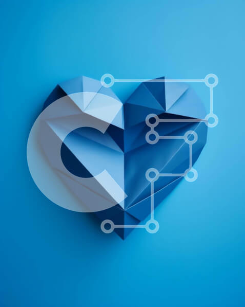 Intra Συλλεκτικό Ξύλινο Παζλ Plywood  4mm - Σχήμα καρδιάς Origami σε μπλε φόντο Σε Ξύλινο Κουτί - Διαστάσεις: 10x10 cm – 25 κομμάτια