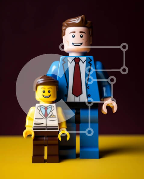 Intra Συλλεκτικό Ξύλινο Παζλ Plywood  4mm - Φιγούρες Lego με κοστούμια σε κίτρινο φόντο Σε Ξύλινο Κουτί - Διαστάσεις: 10x10 cm – 25 κομμάτια