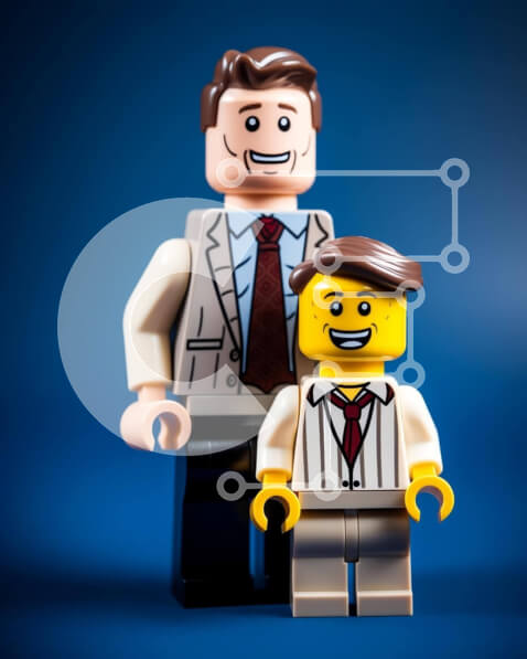 Intra Συλλεκτικό Ξύλινο Παζλ Plywood  4mm - Φιγούρες Lego με κοστούμια που ποζάρουν για μια φωτογραφία Σε Ξύλινο Κουτί - Διαστάσεις: 10x10 cm – 25 κομμάτια