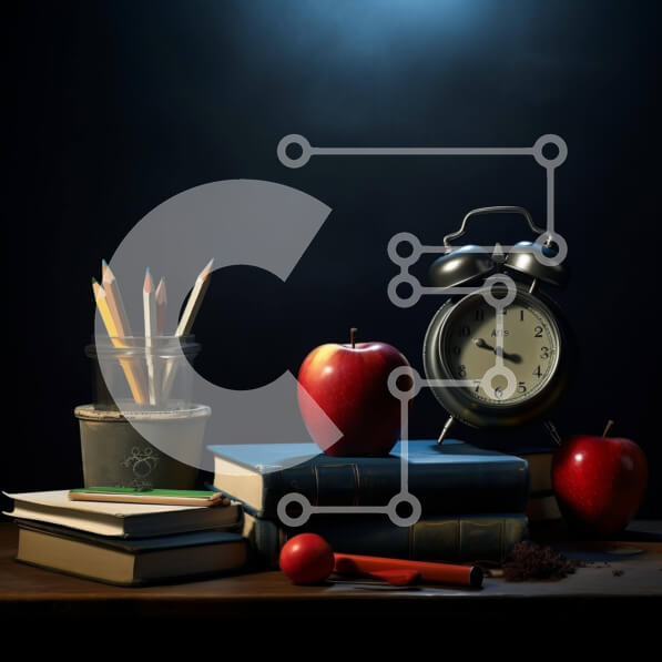 Intra Συλλεκτικό Ξύλινο Παζλ Plywood  4mm - Μελέτη περιβάλλοντος με βιβλία, μήλα, ξυπνητήρι και μολύβια Σε Ξύλινο Κουτί - Διαστάσεις Puzzle: 10x10 cm – 25 κομμάτια