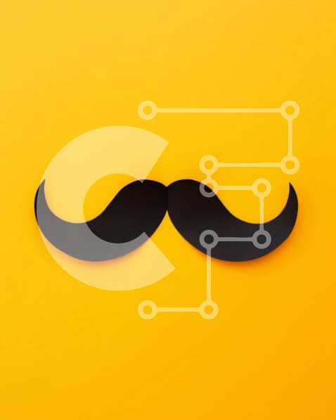 Intra Συλλεκτικό Ξύλινο Παζλ Plywood  4mm - Μαύρο μουστάκι σε κίτρινο φόντο για πάρτι και εκδηλώσεις Σε Ξύλινο Κουτί - Διαστάσεις Puzzle: 10x10 cm – 25 κομμάτια