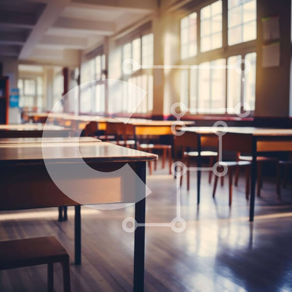 Intra Συλλεκτικό Ξύλινο Παζλ Plywood  4mm - Άδεια τάξη με ξύλινα θρανία και καρέκλες Σε Ξύλινο Κουτί - Διαστάσεις Puzzle: 10x10 cm – 25 κομμάτια