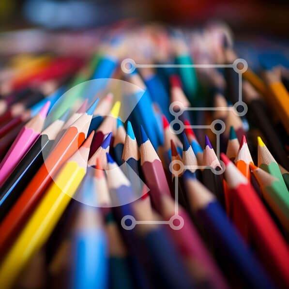 Intra Συλλεκτικό Ξύλινο Παζλ Plywood  4mm - Πολύχρωμα μολύβια Σε Ξύλινο Κουτί - Διαστάσεις: 10x10 cm – 25 κομμάτια