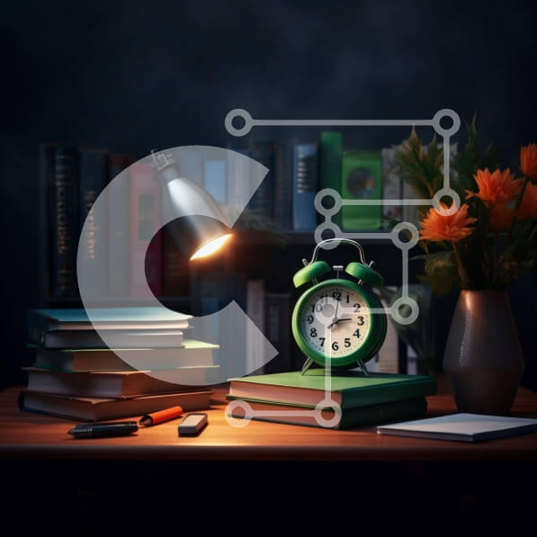 Intra Συλλεκτικό Ξύλινο Παζλ Plywood  4mm - Γραφείο με βιβλία, ξυπνητήρι, λουλούδια και λάμπα Σε Ξύλινο Κουτί - Διαστάσεις Puzzle: 10x10 cm – 25 κομμάτια