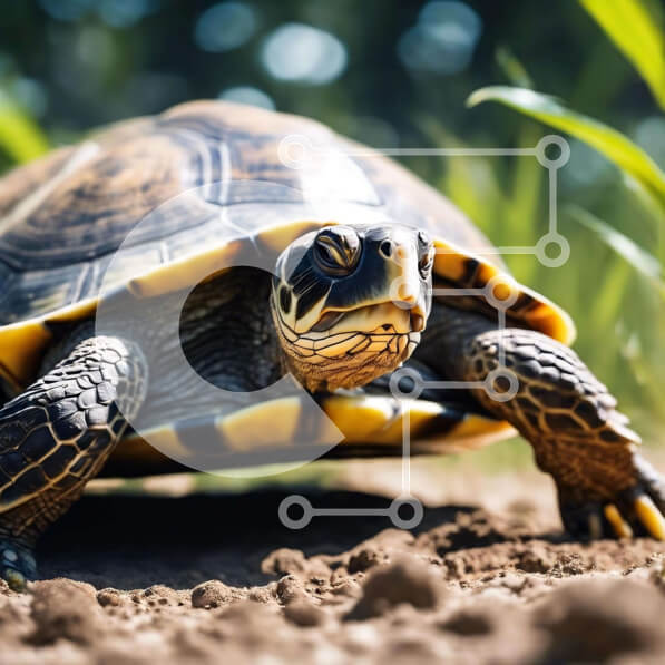 Intra Συλλεκτικό Ξύλινο Παζλ Plywood  4mm - Χελώνα που περπατά στο φυσικό βιότοπο Σε Ξύλινο Κουτί - Διαστάσεις: 10x10 cm – 25 κομμάτια