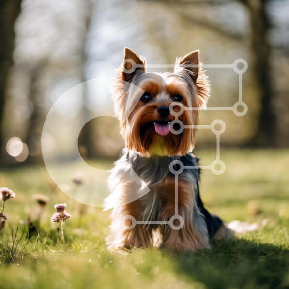 Intra Συλλεκτικό Ξύλινο Παζλ Plywood  4mm - Ευτυχισμένος σκύλος που κάθεται στο γρασίδι Σε Ξύλινο Κουτί - Διαστάσεις: 10x10 cm – 25 κομμάτια