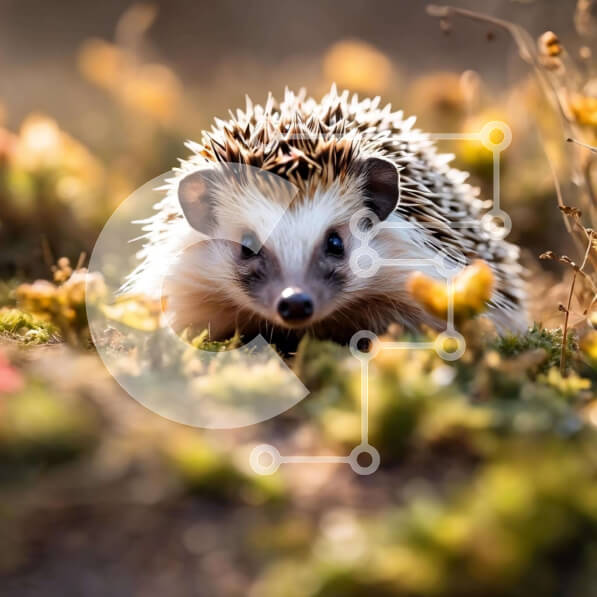 Intra Συλλεκτικό Ξύλινο Παζλ Plywood  4mm - Μικρός σκαντζόχοιρος στο γρασίδι Σε Ξύλινο Κουτί - Διαστάσεις: 10x10 cm – 25 κομμάτια