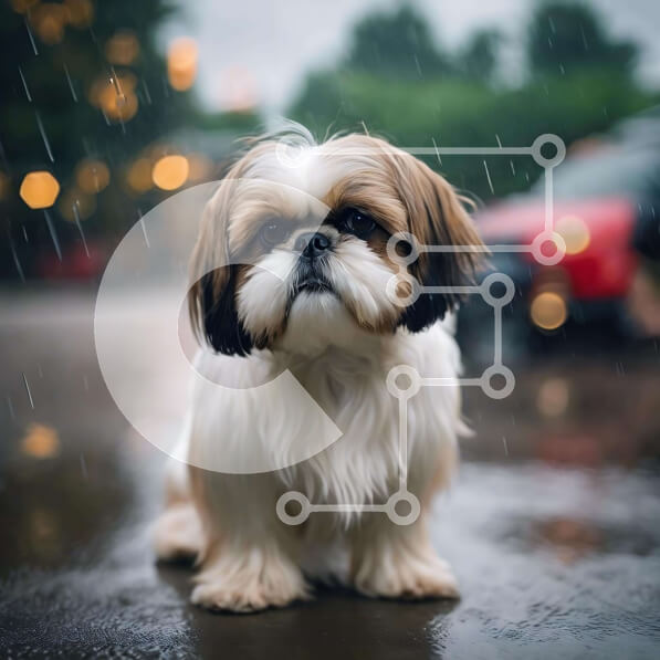 Intra Συλλεκτικό Ξύλινο Παζλ Plywood  4mm - Urban Scene: Dog Waiting in the Rain Σε Ξύλινο Κουτί - Διαστάσεις: 10x10 cm – 25 κομμάτια