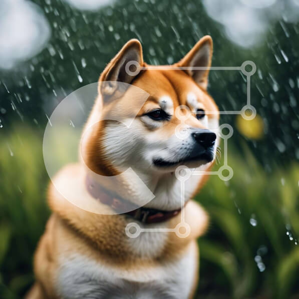 Intra Συλλεκτικό Ξύλινο Παζλ Plywood  4mm - Αξιολάτρευτο σκυλί Shih Tzu στη βροχή Σε Ξύλινο Κουτί - Διαστάσεις: 10x10 cm – 25 κομμάτια