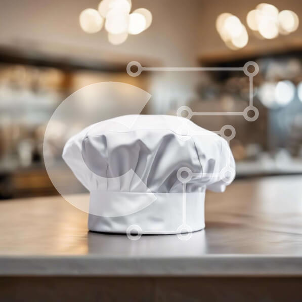 Intra Συλλεκτικό Ξύλινο Παζλ Plywood  4mm - Λευκό καπέλο σεφ στον πάγκο της κουζίνας Σε Ξύλινο Κουτί - Διαστάσεις Puzzle: 10x10 cm – 25 κομμάτια