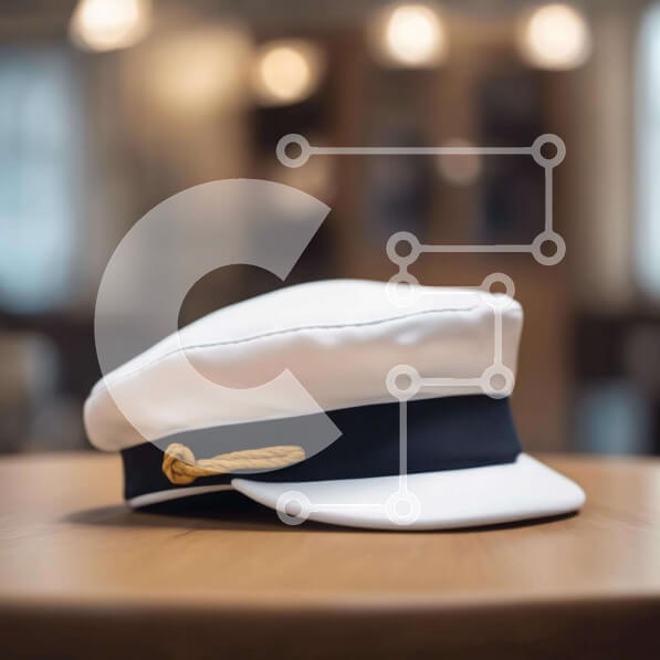 Intra Συλλεκτικό Ξύλινο Παζλ Plywood  4mm - Λευκό καπέλο ναυτικού σε ημιτελές ξύλινο τραπέζι Σε Ξύλινο Κουτί - Διαστάσεις: 10x10 cm – 25 κομμάτια