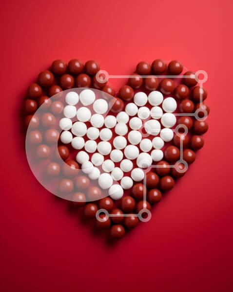 Intra Συλλεκτικό Ξύλινο Παζλ Plywood  4mm - Σύνθεση με ζαχαρωτά μπαστούνια σε σχήμα καρδιάς για την ημέρα του Αγίου Βαλεντίνου Σε Ξύλινο Κουτί - Διαστάσεις: 10x10 cm – 25 κομμάτια