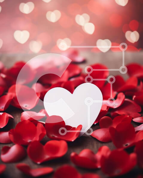 Intra Συλλεκτικό Ξύλινο Παζλ Plywood  4mm - Λευκή Βίβλος σε σχήμα καρδιάς σε κόκκινα ροδοπέταλα Σε Ξύλινο Κουτί - Διαστάσεις Puzzle: 10x10 cm – 25 κομμάτια