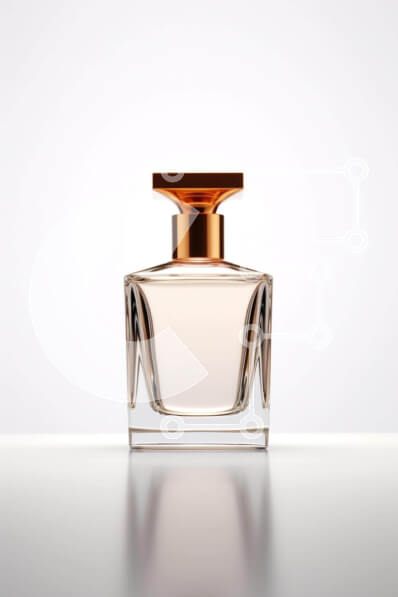 Intra Συλλεκτικό Ξύλινο Παζλ Plywood  4mm - Άδειο διαυγές μπουκάλι αρώματος σε λευκό φόντο Σε Ξύλινο Κουτί - Διαστάσεις Puzzle: 10x10 cm – 25 κομμάτια