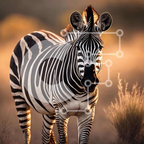 Intra Συλλεκτικό Ξύλινο Παζλ Plywood  4mm - Ζέβρα σε ένα χορταριασμένο χωράφι Σε Ξύλινο Κουτί - Διαστάσεις: 10x10 cm – 25 κομμάτια