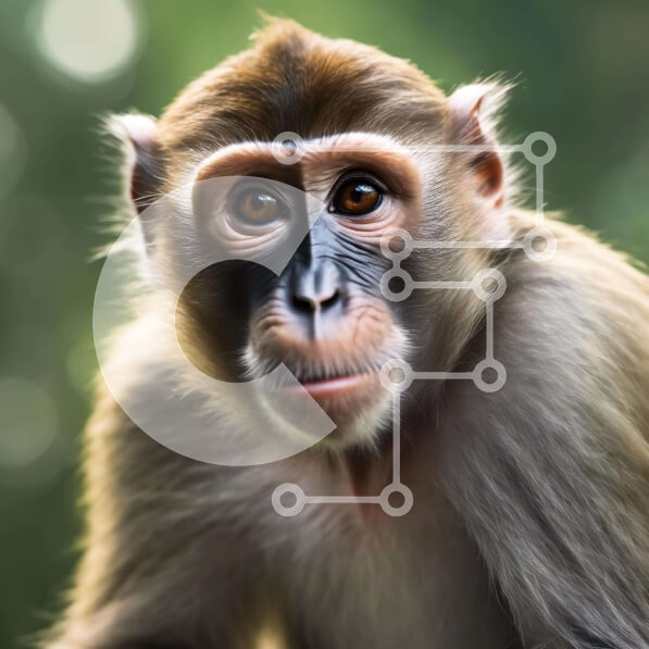 Intra Συλλεκτικό Ξύλινο Παζλ Plywood  4mm - Κοντινό πλάνο ενήλικου πιθήκου με καφέ γούνα Σε Ξύλινο Κουτί - Διαστάσεις: 10x10 cm – 25 κομμάτια