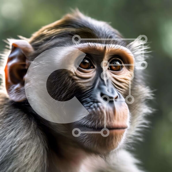 Intra Συλλεκτικό Ξύλινο Παζλ Plywood  4mm - Κοντινό πλάνο ενός πιθήκου με εκφραστικά χαρακτηριστικά Σε Ξύλινο Κουτί - Διαστάσεις: 10x10 cm – 25 κομμάτια