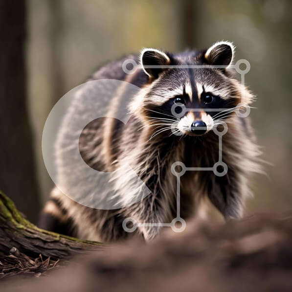 Intra Συλλεκτικό Ξύλινο Παζλ Plywood  4mm - Περίεργο ρακούν στο δάσος Σε Ξύλινο Κουτί - Διαστάσεις: 10x10 cm – 25 κομμάτια