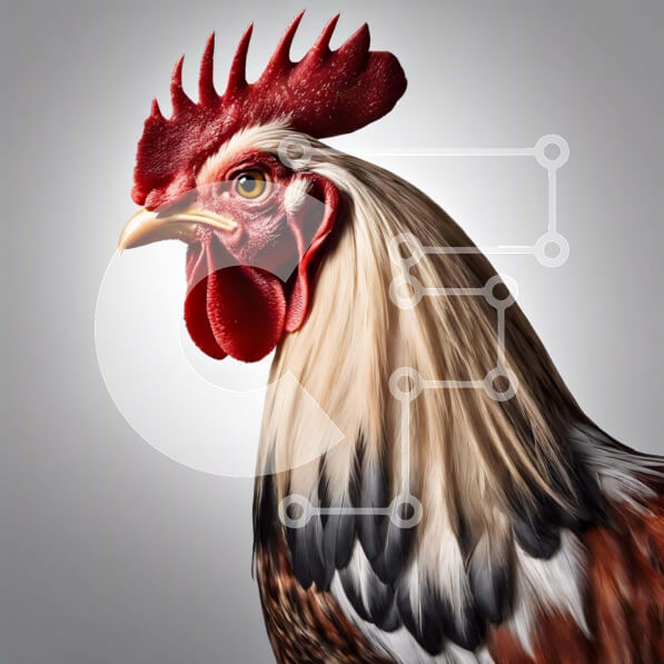 Intra Συλλεκτικό Ξύλινο Παζλ Plywood  4mm - Κόκορας με κόκκινα και άσπρα φτερά Σε Ξύλινο Κουτί - Διαστάσεις: 10x10 cm – 25 κομμάτια