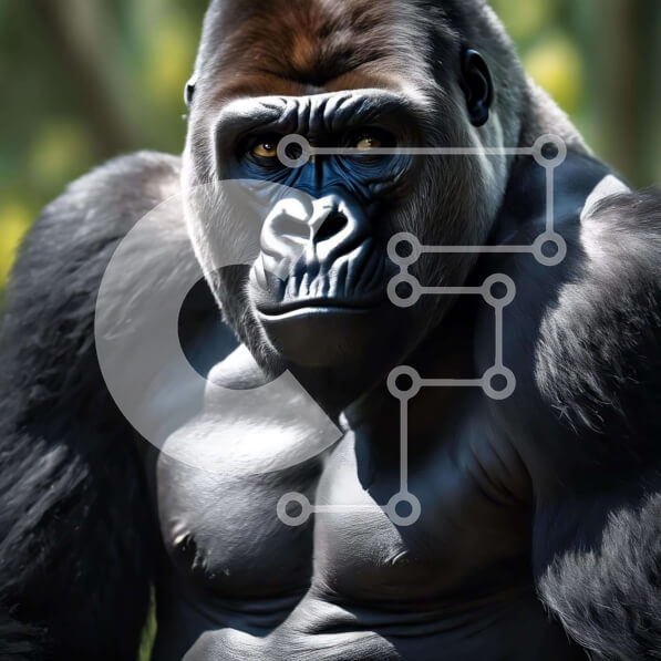 Intra Συλλεκτικό Ξύλινο Παζλ Plywood  4mm - Περίεργος ενήλικος γορίλας στο δάσος Σε Ξύλινο Κουτί - Διαστάσεις: 10x10 cm – 25 κομμάτια