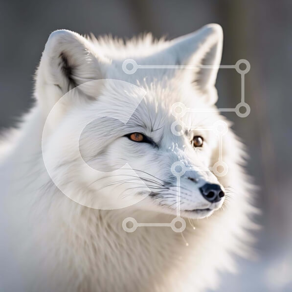 Intra Συλλεκτικό Ξύλινο Παζλ Plywood  4mm - Λευκή αλεπού στο χιόνι Σε Ξύλινο Κουτί - Διαστάσεις: 10x10 cm – 25 κομμάτια