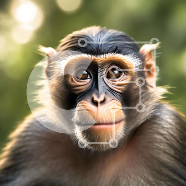 Intra Συλλεκτικό Ξύλινο Παζλ Plywood  4mm - Αξιολάτρευτος πίθηκος κινηματογράφηση σε πρώτο πλάνο Σε Ξύλινο Κουτί - Διαστάσεις: 10x10 cm – 25 κομμάτια