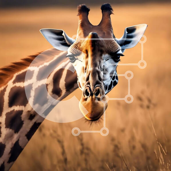 Intra Συλλεκτικό Ξύλινο Παζλ Plywood  4mm - Καμηλοπάρδαλη στο γρασίδι Σε Ξύλινο Κουτί - Διαστάσεις: 10x10 cm – 25 κομμάτια