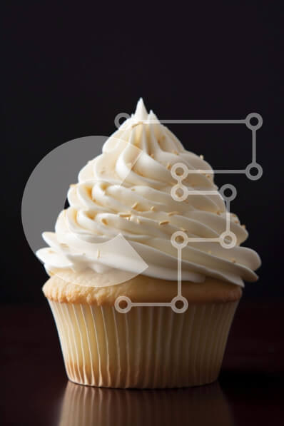Σετ των 2 Intra Συλλεκτικό Ξύλινο Παζλ Plywood  4mm - Cupcake με White Frosting σε ημιτελές ξύλινο τραπέζι Σε Ξύλινο Κουτί - Διαστάσεις: 10x10 cm – 25 κομμάτια