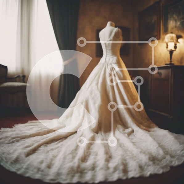 Σετ των 2 Intra Συλλεκτικό Ξύλινο Παζλ Plywood  4mm - Κομψό λευκό νυφικό που εμφανίζεται στο μανεκέν Σε Ξύλινο Κουτί - Διαστάσεις: 10x10 cm – 25 κομμάτια