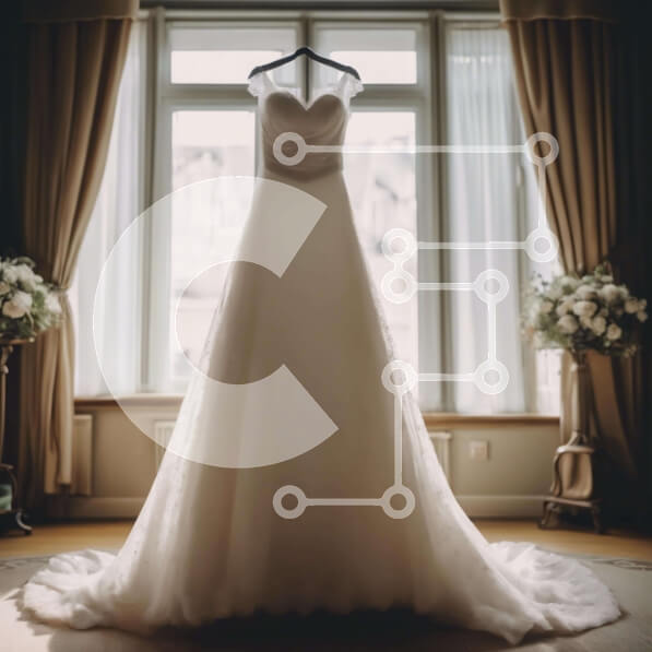 Σετ των 2 Intra Συλλεκτικό Ξύλινο Παζλ Plywood  4mm - Ρομαντικό νυφικό μπροστά από το ανοιχτό παράθυρο Σε Ξύλινο Κουτί - Διαστάσεις: 10x10 cm – 25 κομμάτια