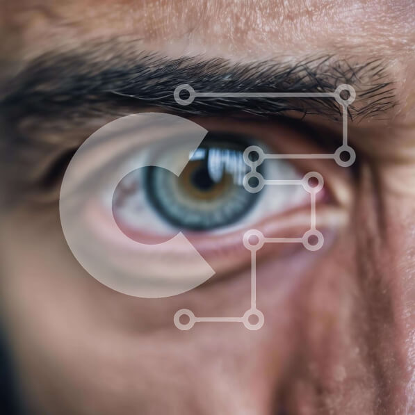 Intra Συλλεκτικό Ξύλινο Παζλ Plywood  4mm - Κοντινό πλάνο ενός αντρικού μπλε ή πράσινου ματιού Σε Ξύλινο Κουτί - Διαστάσεις Puzzle: 10x10 cm – 25 κομμάτια